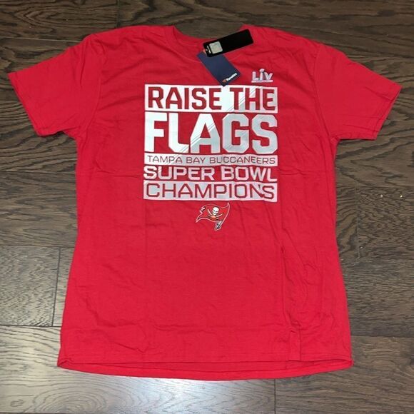 New Red TAMPA BAY BUCCANEERS SUPER BOWL LIV CHAMPIONS Fanatics NFL Tee T Shirt - Picture 1 of 2
